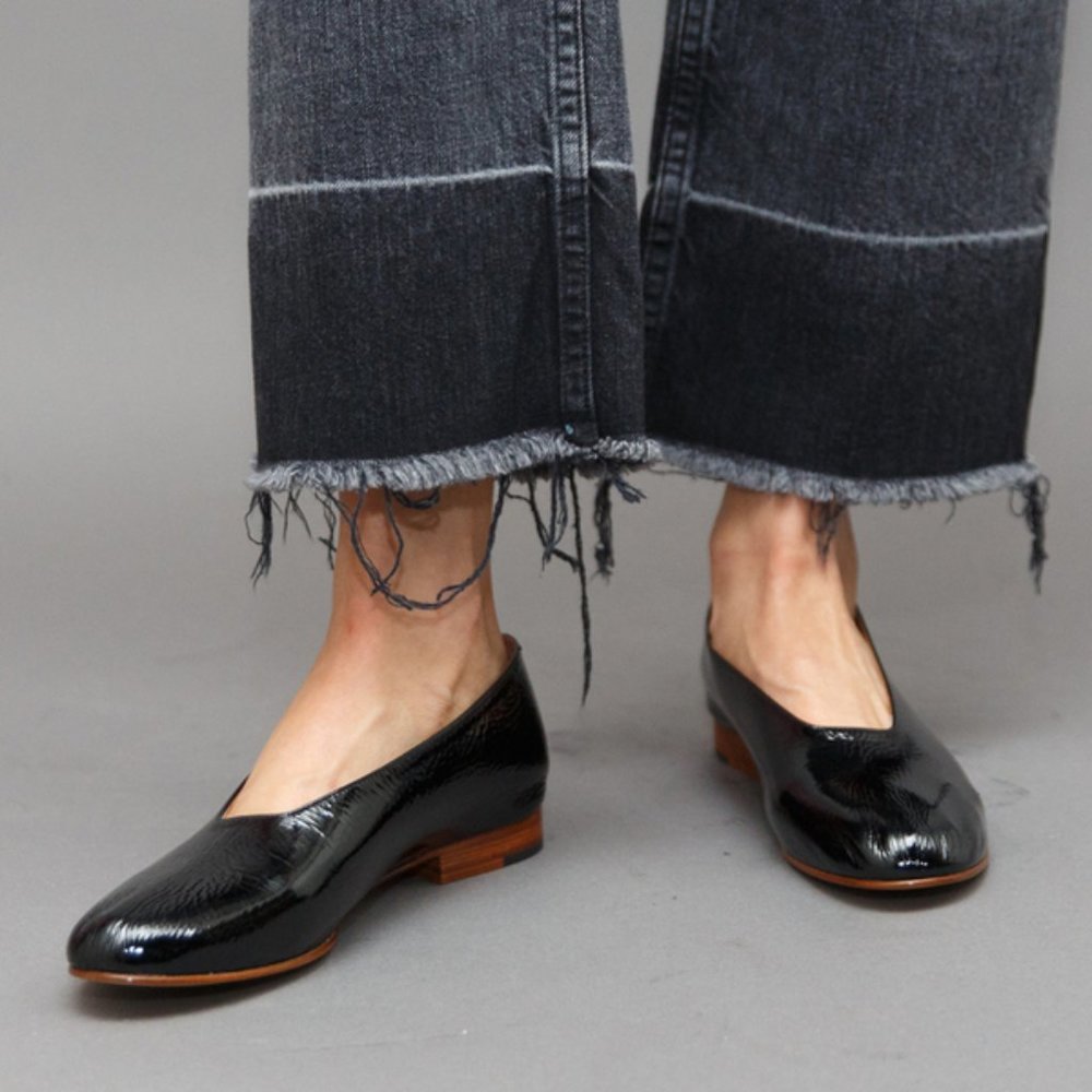 Martiniano Glove Shoe - Black Patent Leather, Size 38/7.5, Sold Out, Gently Used